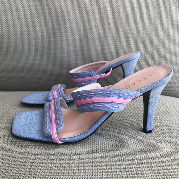 Vintage Escada Denim Mules - Picture 3 of 6